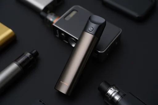 Variety of refillable vape devices including compact pod systems and larger mod setups